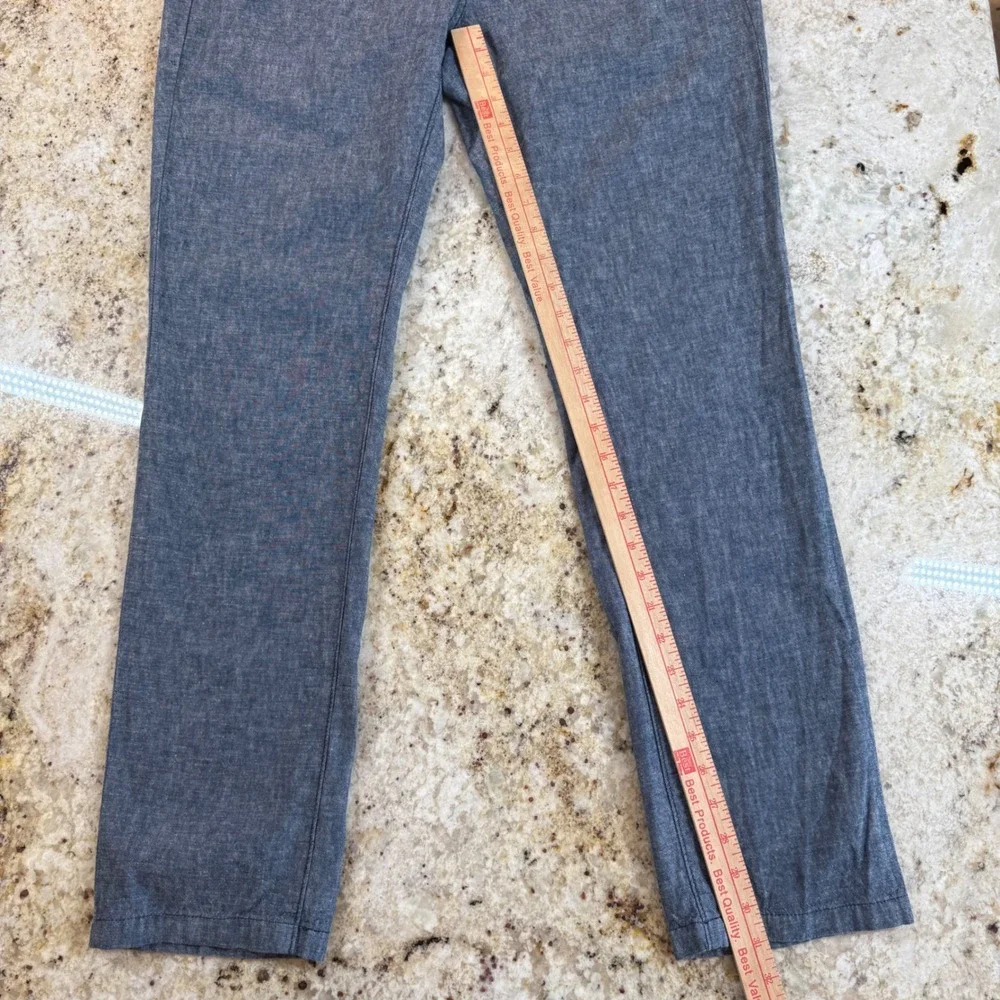 Levi Strauss Mens Blue Linen Cotton Blend Chambray Chino Trousers Pants 34x31